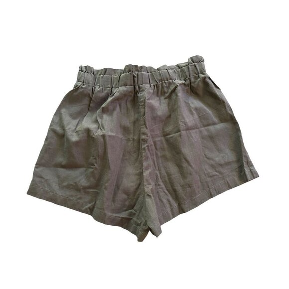 SHEIN Brown 100% Cotton High Waist Shorts Elastic Ruffle Waist Size Small - Picture 6 of 13